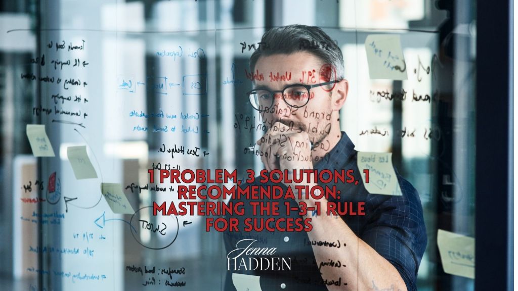 Businessman applying the 1-3-1 rule to solve problems and make decisions