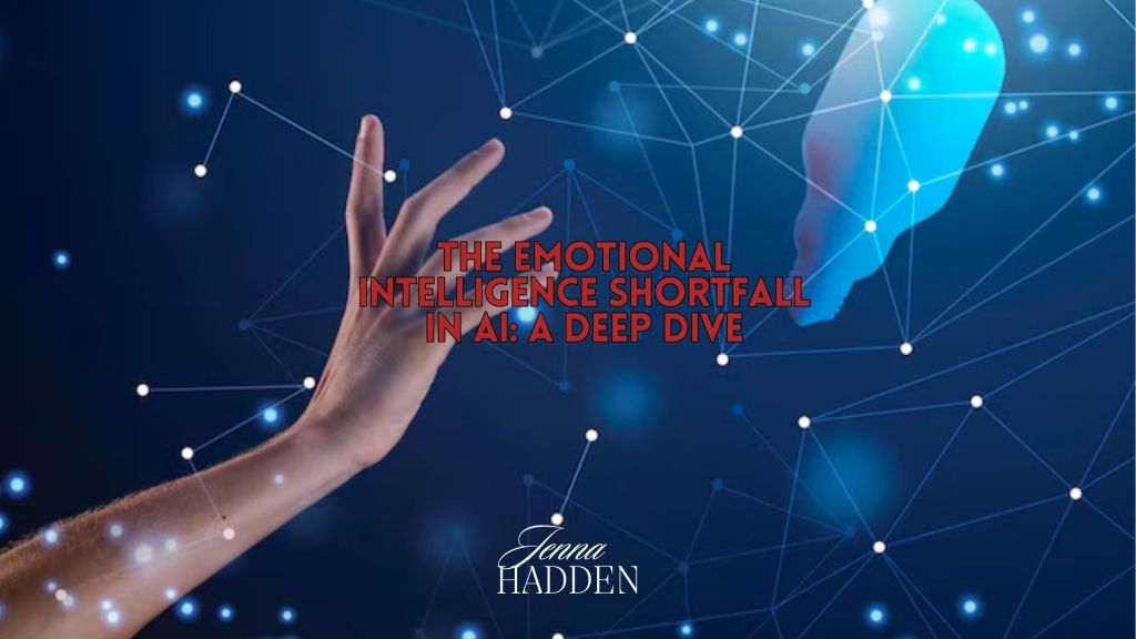 Conceptual image illustrating the emotional intelligence gap between artificial intelligence and human interaction