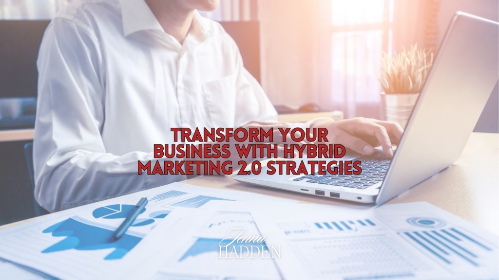 Jenna Hadden Blog Discussions- Illustration of AI technology and human marketers working together, symbolising the fusion of data-driven precision with human empathy in modern marketing.