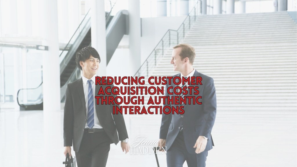 Jenna Hadden Blog Discussions- Illustration of business professionals engaging in direct, face-to-face conversations, symbolising trust, confidence, and cost-effective customer acquisition.